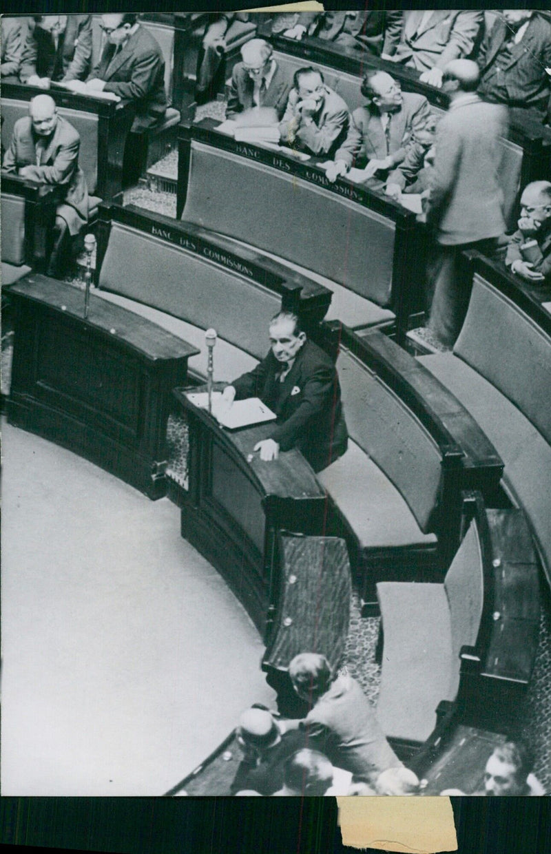 Mr. Maurice Persche alone at the ministers' bench - Vintage Photograph