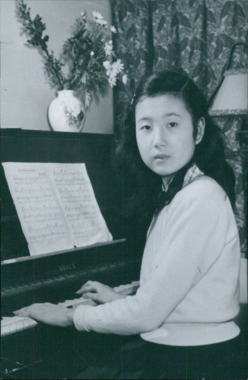 Mis Junko Shimazu, a candidate for the position of Empress, is disqualified due to her close relation to Akihito. - Vintage Photograph