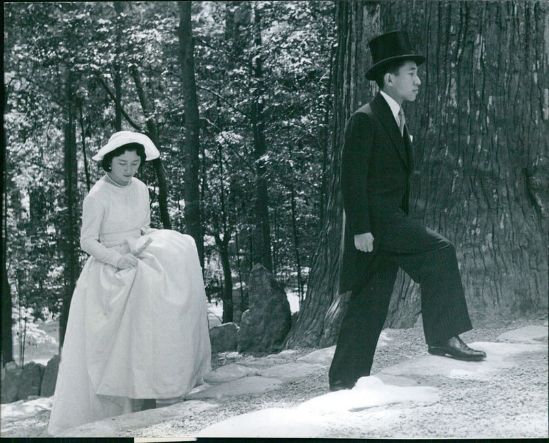 Royal Couple Visits Ise Shrine - Vintage Photograph