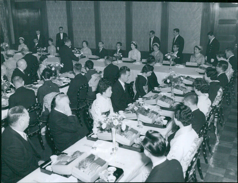 Prince Akihito and Princess Michiko attend Imperial Banquet - Vintage Photograph