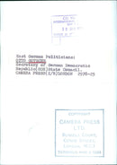 East German Politician Otto Gotsche - Vintage Photograph