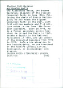 Alessandro Natta, Secretary of the Italian Communist Party - Vintage Photograph