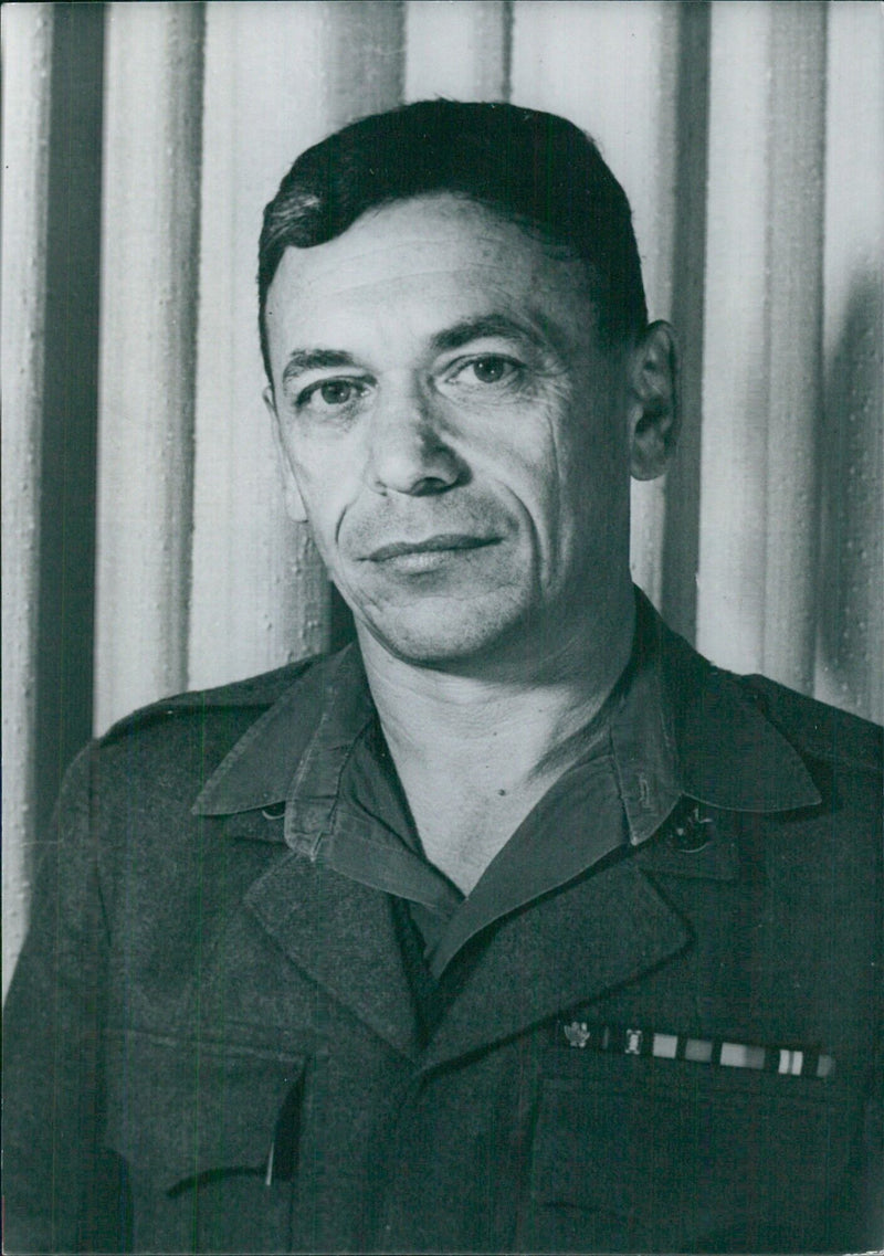 Israeli Service Chiefs: BRIGADIER SHIMON GILBOA of the Israeli Defence Force (I.D.F.), appointed Brigadier in Winter 1970. - Vintage Photograph