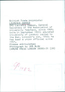 British Trade Unionists: LAURENCE SAPPER - Vintage Photograph