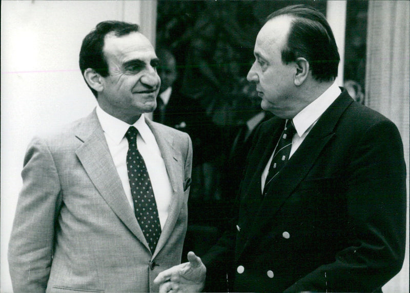 Hans-Dietrich Genscher with Elie Salem - Vintage Photograph