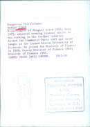 MATYAS TIMAR, Vice-Premier of Hungary - Vintage Photograph