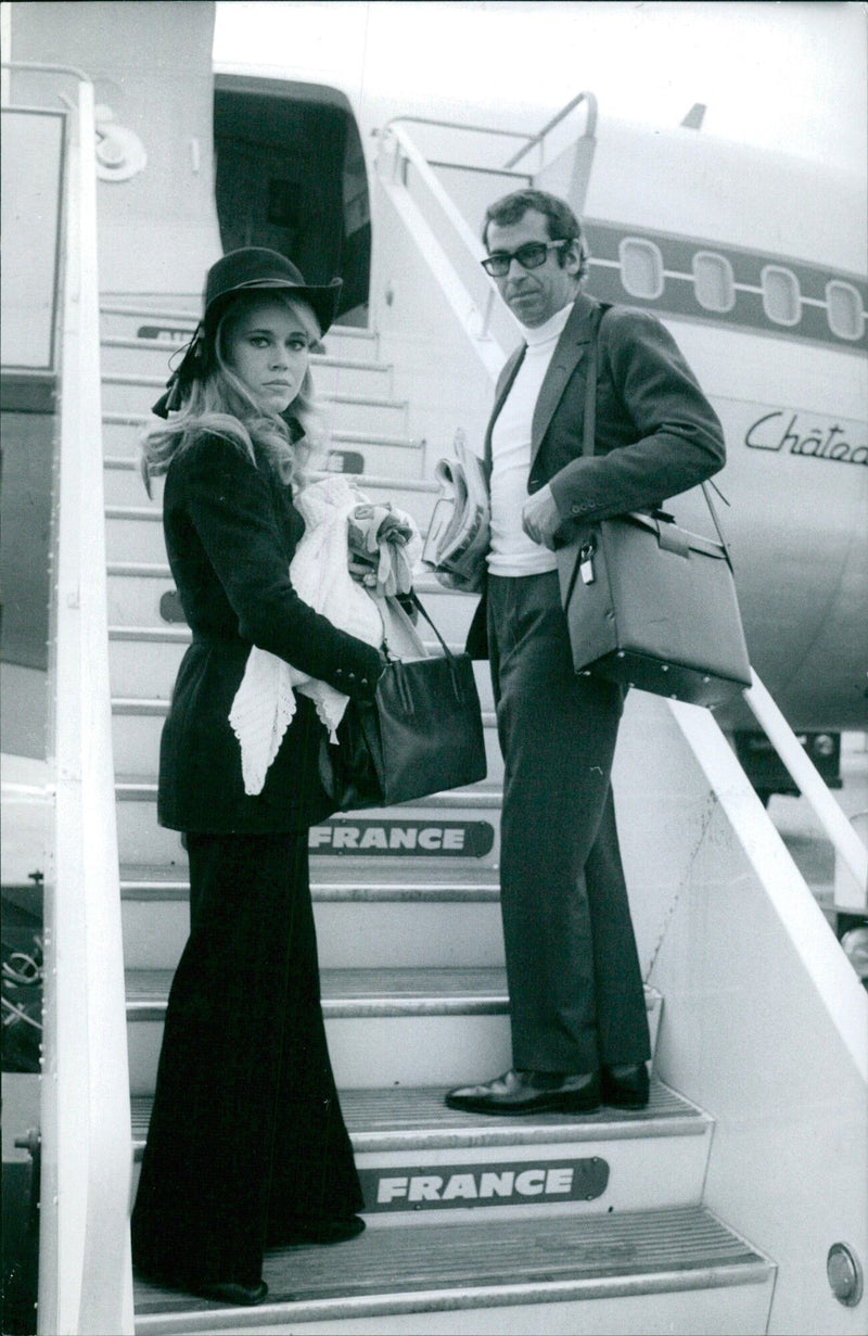 Roger Vadumi and Jane Fonda at Chateau de France - Vintage Photograph