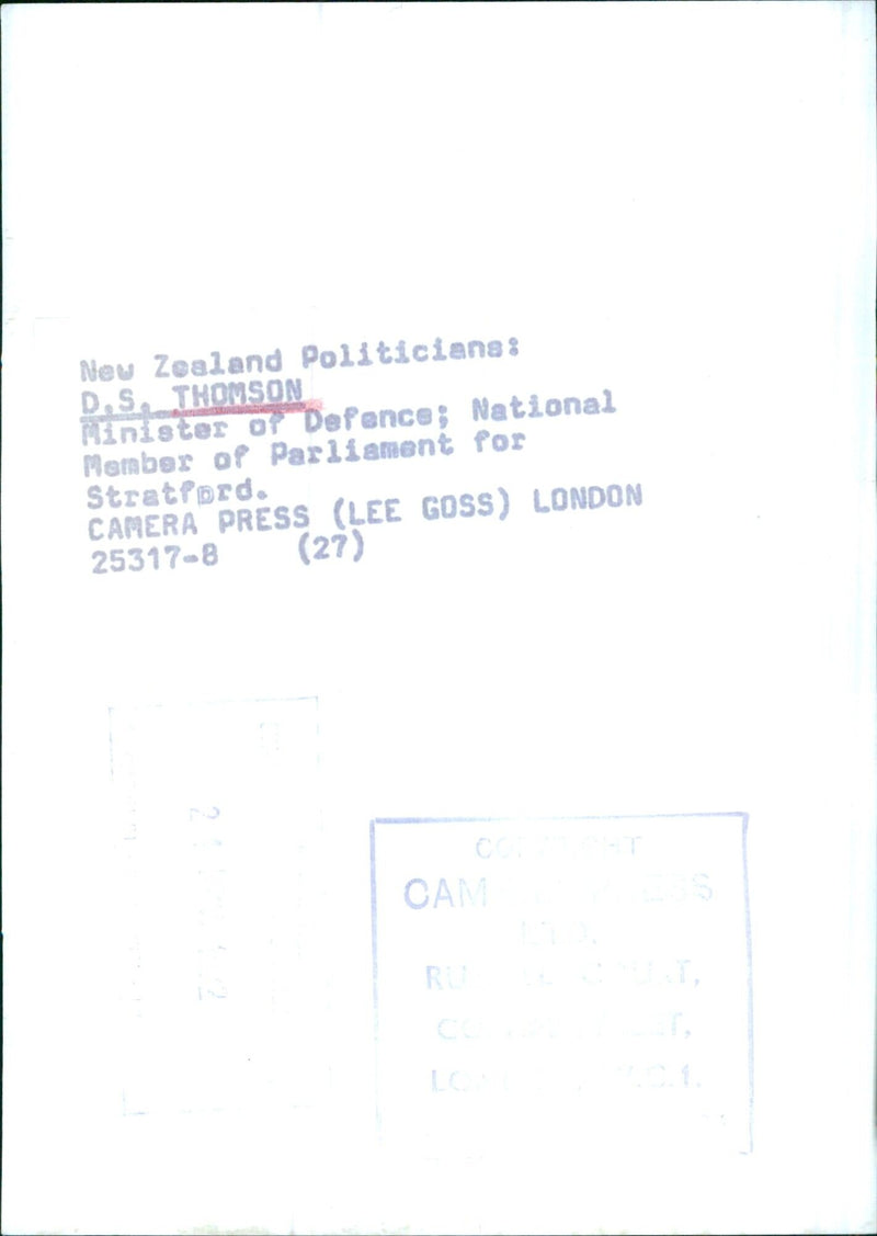 D.S. THOMSON Minister of Defence - Vintage Photograph