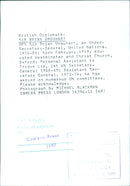 British Diplomats: SIR BRIAN URQUHART OPS - Vintage Photograph