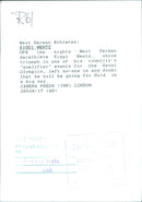 Siggi Wentz triumphs in West German athletics event - Vintage Photograph