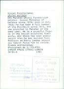 Soviet Minister of Defence Dmitri Ustinov - Vintage Photograph