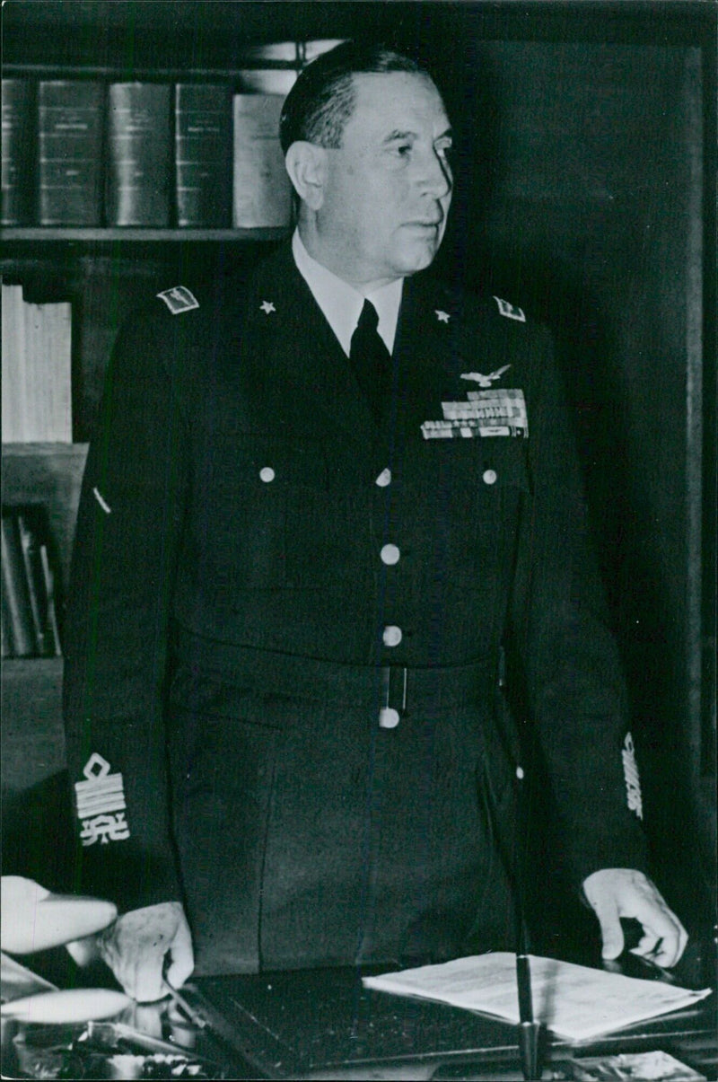 Italian Service Chiefs: AVIATION GENERAL ALDO URBANI Chief of Staff of the Italian Air Force - Vintage Photograph