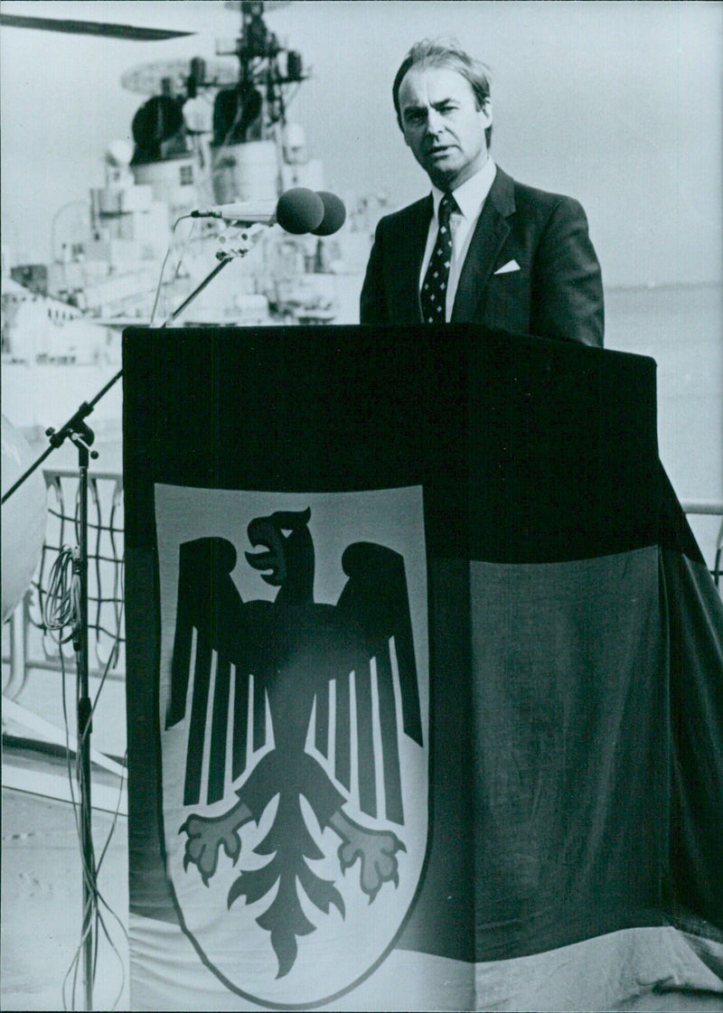 Peter Kurt Wurzbach inspecting fleet after appointment as civil service minister for defence - Vintage Photograph