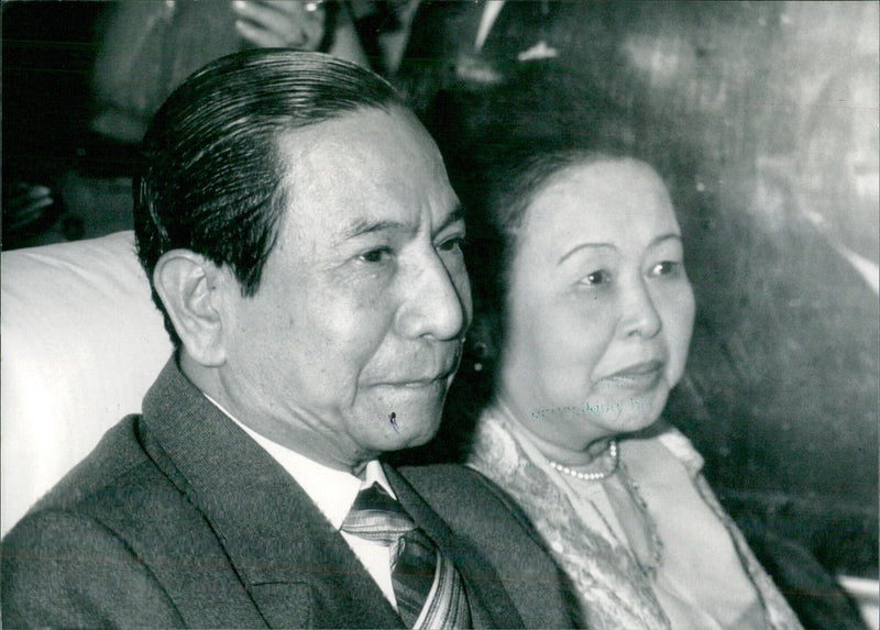 Burmese Politicians: President San Yu & Wife Ops U San - Vintage Photograph