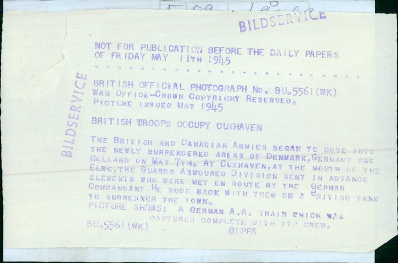 British Troops Occupy Cuxhaven - Vintage Photograph