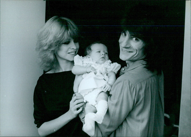 British Rock Stars: RONNIE WOOD AND DAUGHTER OPS - Vintage Photograph