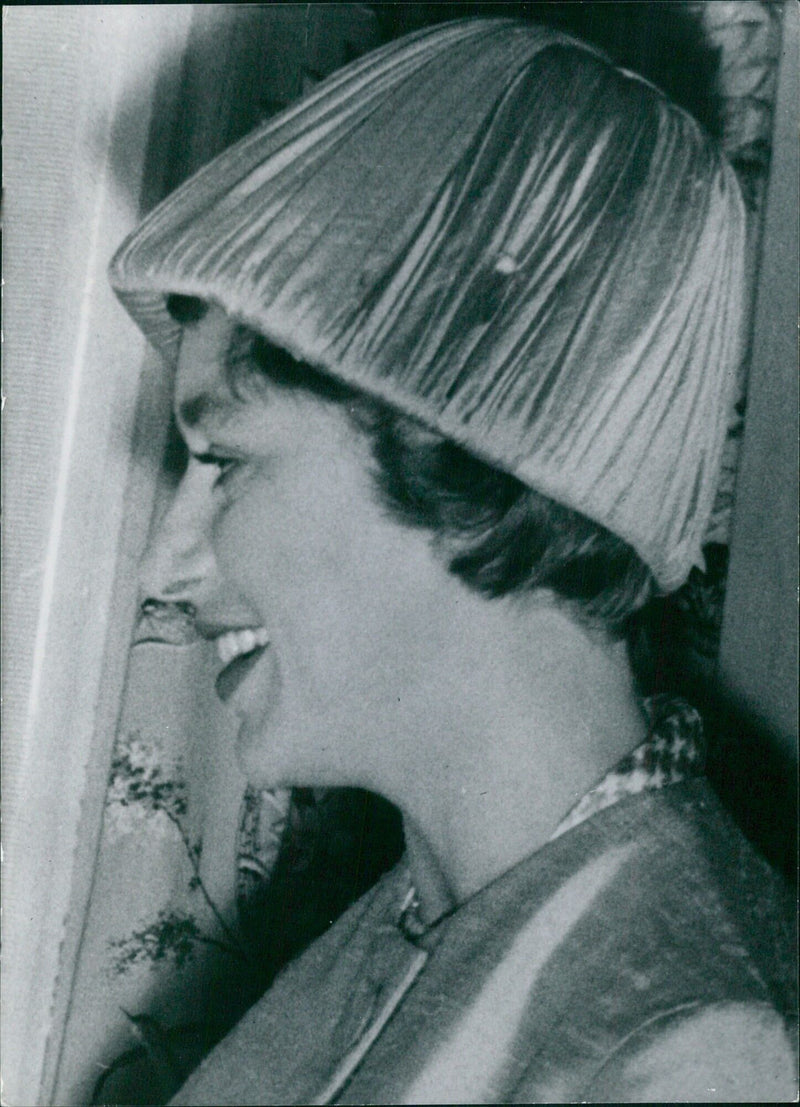 Flower pot hat for Princess Margaret - Vintage Photograph