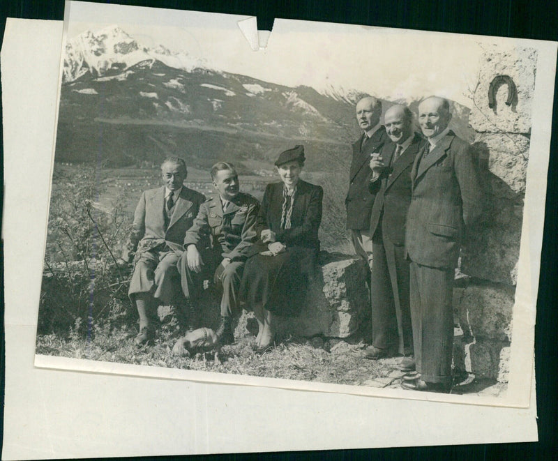 French statesmen and generals rescued from Tyrolean Alps castle prison - Vintage Photograph