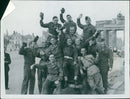 American, Russian and British troops celebrate in Berlin - Vintage Photograph