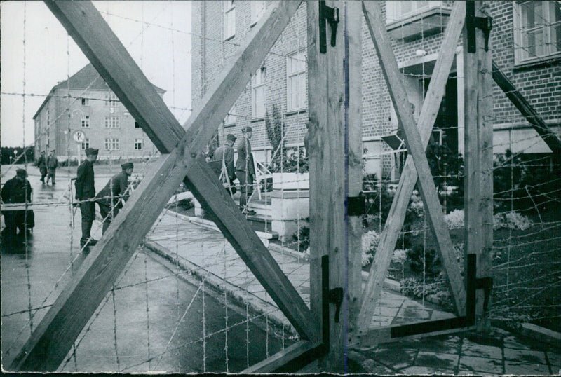 Polish prisoners in German prison camp - Vintage Photograph