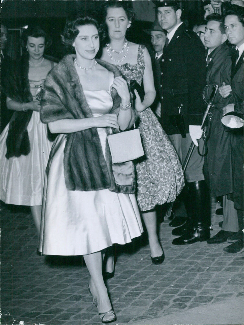 Princess Margaret of England enters the nightclub "La Cabala" - Vintage Photograph