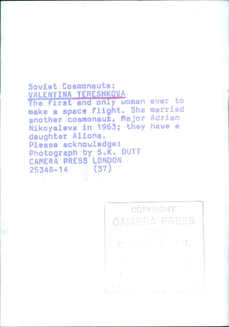 Valentina Tereshkova, the first woman in space - Vintage Photograph