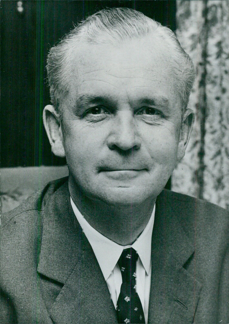 Norwegian politician Otto Grieg Tiedemand, Minister of Defence in the Cabinet of Per Borten - Vintage Photograph