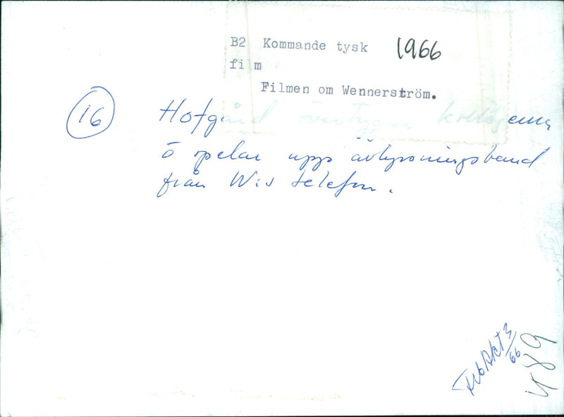 The Wennerström Film - Vintage Photograph