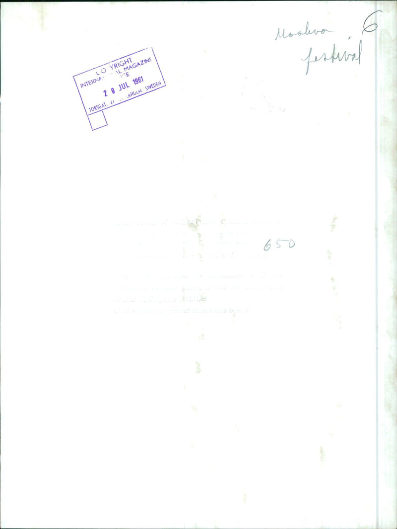 Moskva festival 6 NT DALMAS 650 - Vintage Photograph