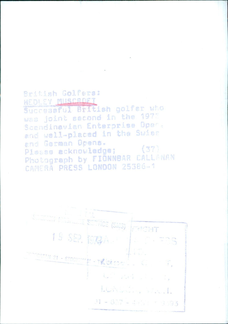 HEDLEY MUSCADET, British Golfer - Vintage Photograph