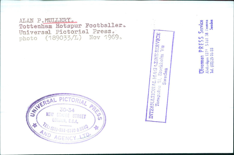 ALAN P.MULLERY Tottenham Hotspur Footballer - Vintage Photograph