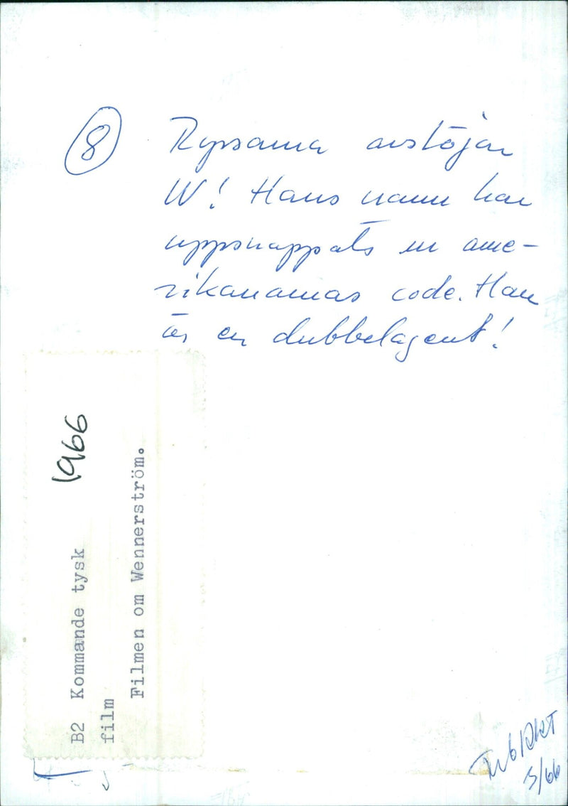 The film about Wennerström. B2 Upcoming German (8) - Vintage Photograph