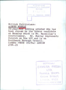 British Politician Albert Murray, Labour candidate at Bromley - Vintage Photograph