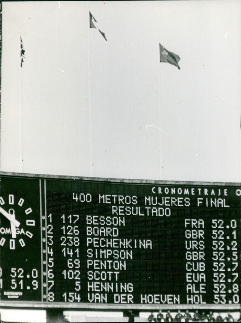 Women's 400 meters final results - Vintage Photograph