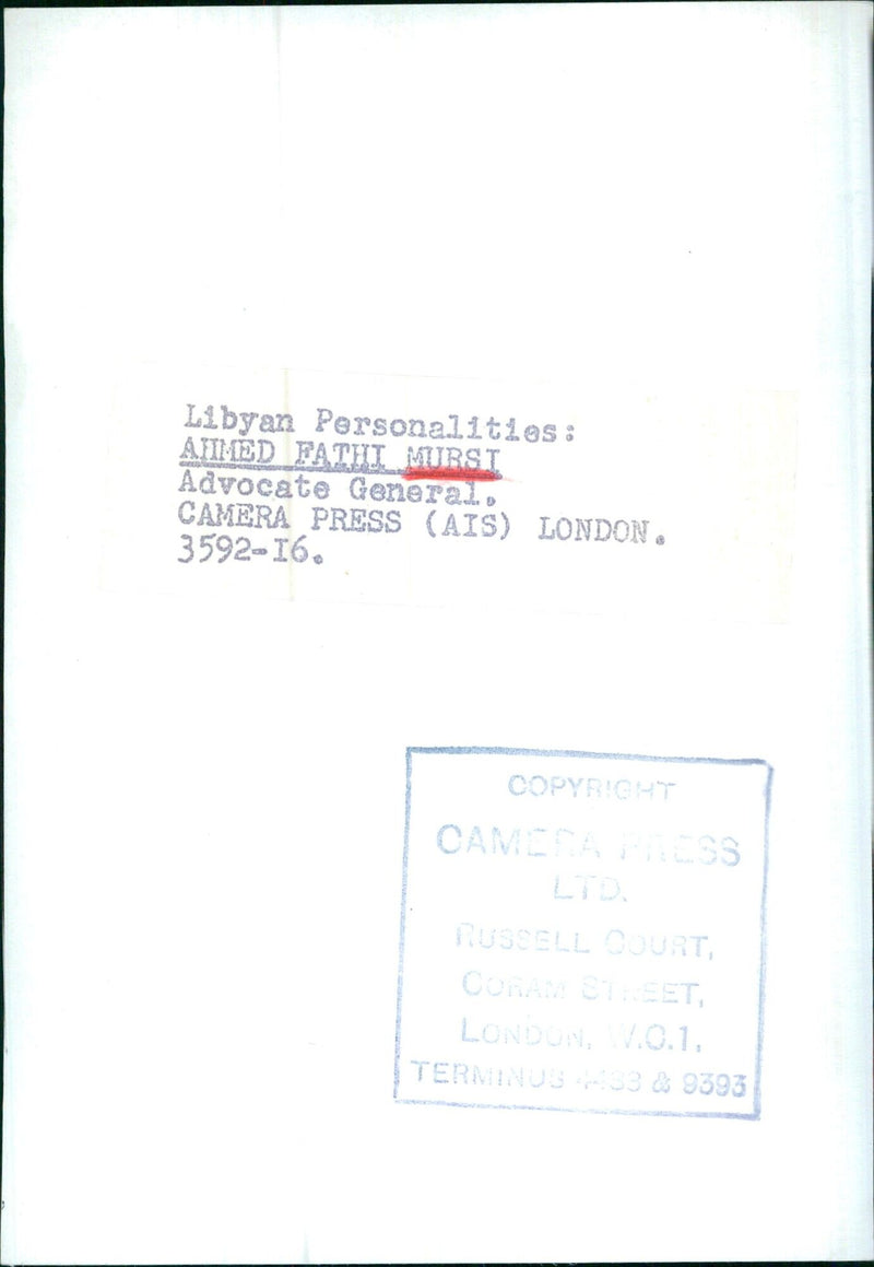 AHMED FATHI MURSI Advocate General - Vintage Photograph