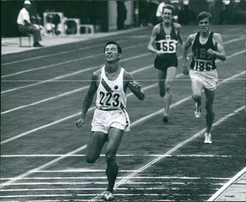 Japan's Keisuke Sawaki wins Men's 5,000 meters final at Tokyo Universiade - Vintage Photograph