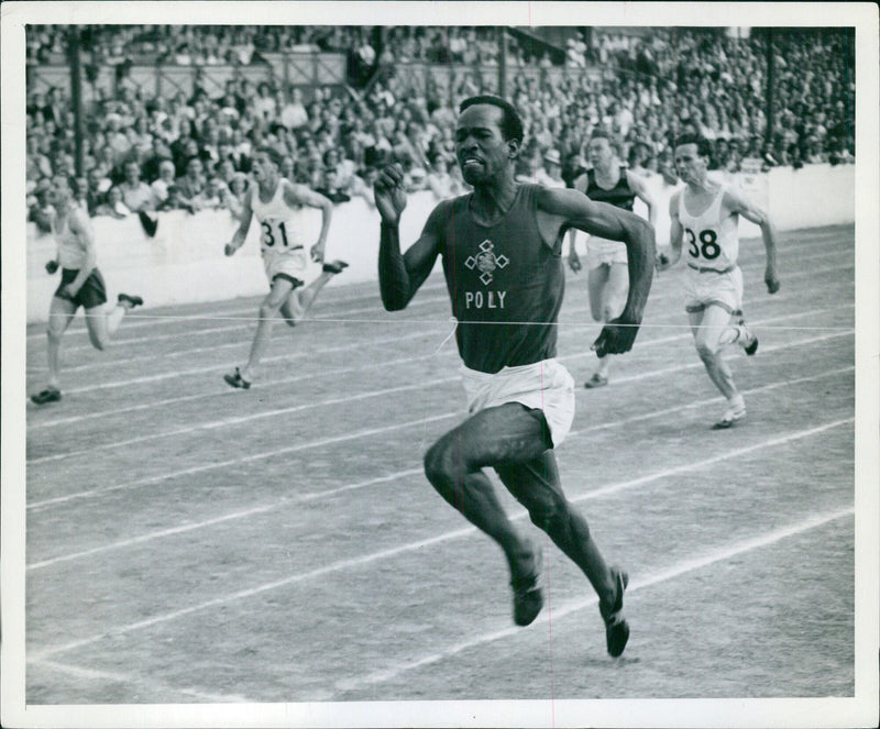 British Athletes at International Meeting in Tourcoing - Vintage Photograph