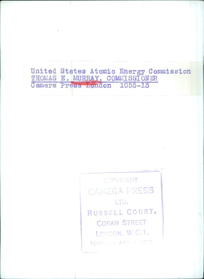 United States Atomic Energy Commission THOMAS E. MURRAY, COMMISSIONER - Vintage Photograph