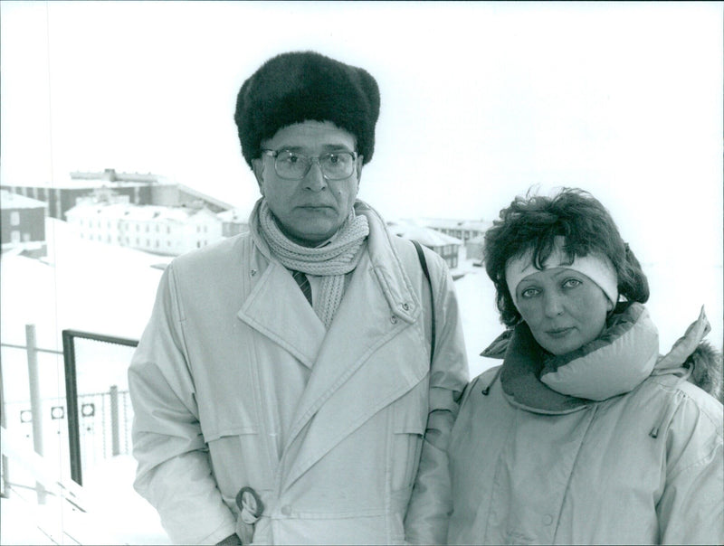 Boris Grigorijev and wife Natacha in Svalbard - Vintage Photograph