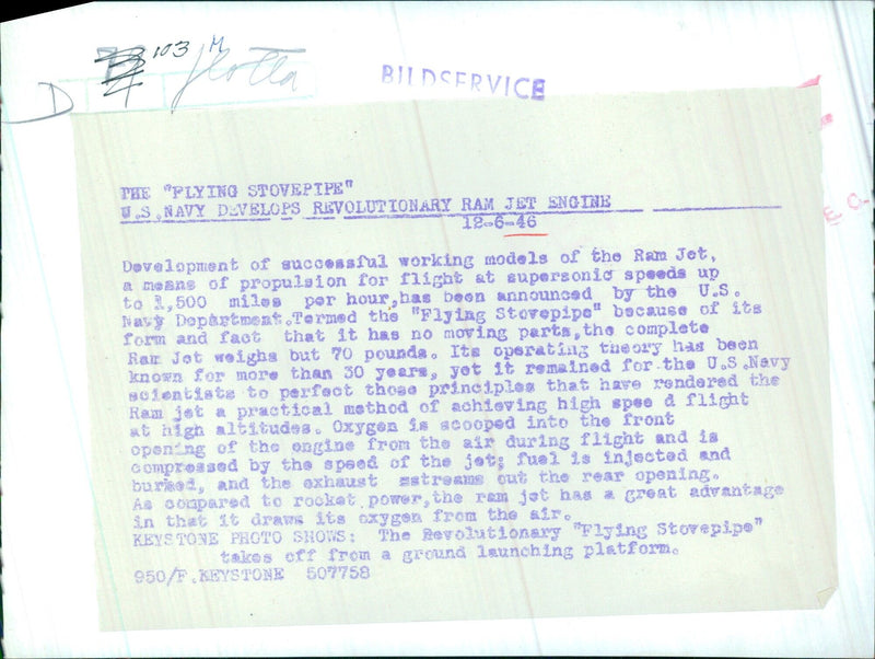 U.S. Navy Develops Revolutionary Ram Jet Engine - Vintage Photograph