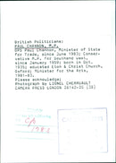 APL British Politicians: PAUL CHANNON, M.P. - Vintage Photograph