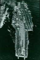 Aerial view of USS SARATOGA - Vintage Photograph