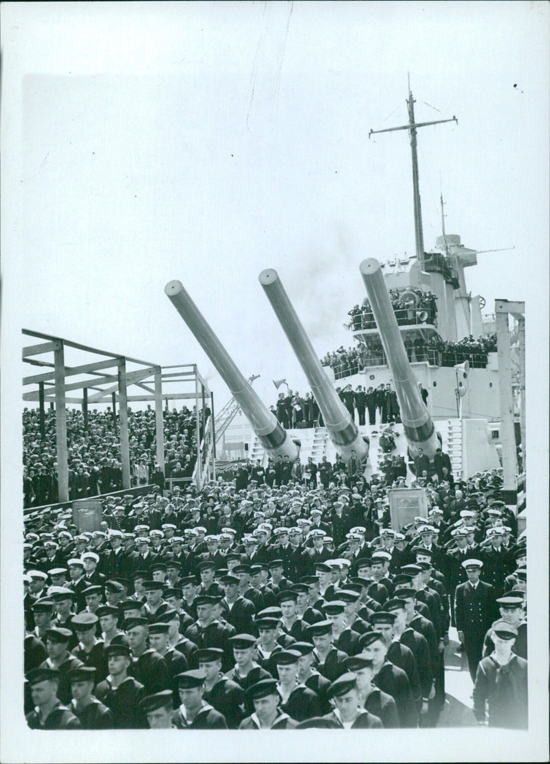 Commissioning of the battleship S.S. North Carolina in New York - Vintage Photograph