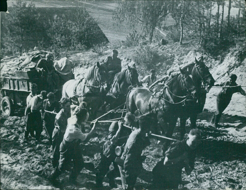 German soldiers on the march - Vintage Photograph