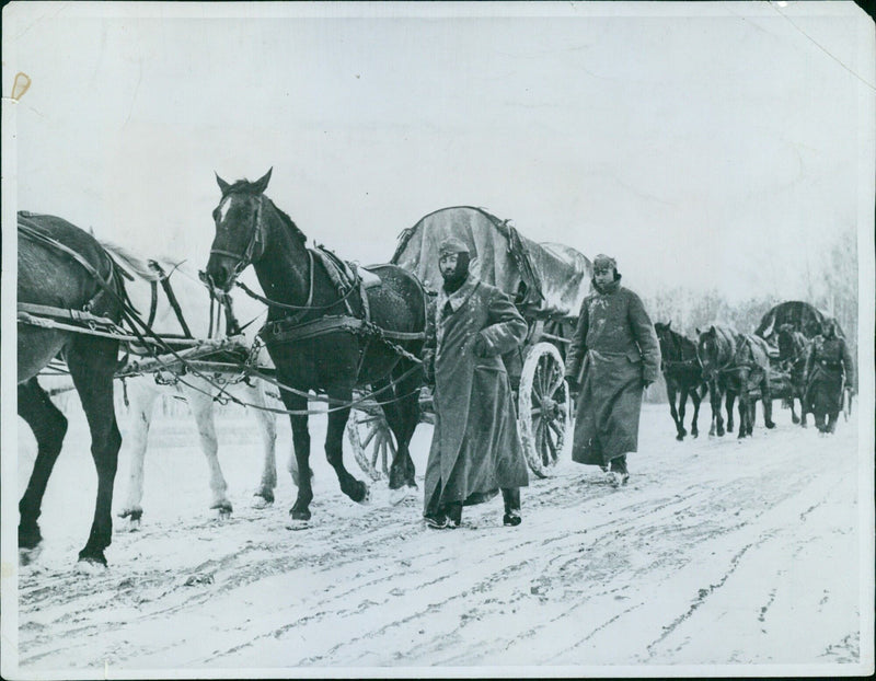 German troops advancing towards Moscow - Vintage Photograph