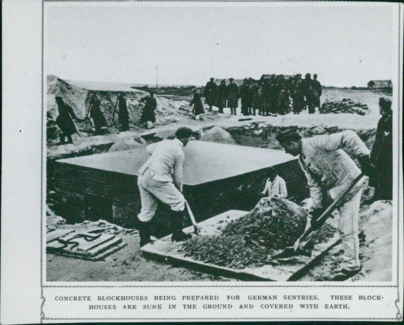 Concrete blockhouses prepared for German sentries - Vintage Photograph