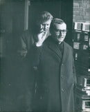 Rudolf Augstein leaving the 'Der Spiegel' building in Hamburg - Vintage Photograph