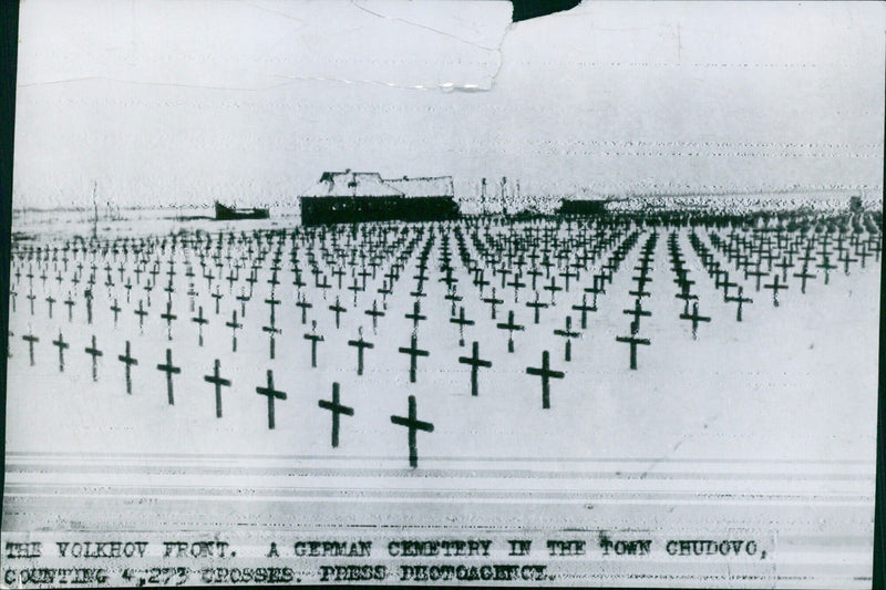 A German cemetery in the town Chudovo on the Volkhov Front - Vintage Photograph