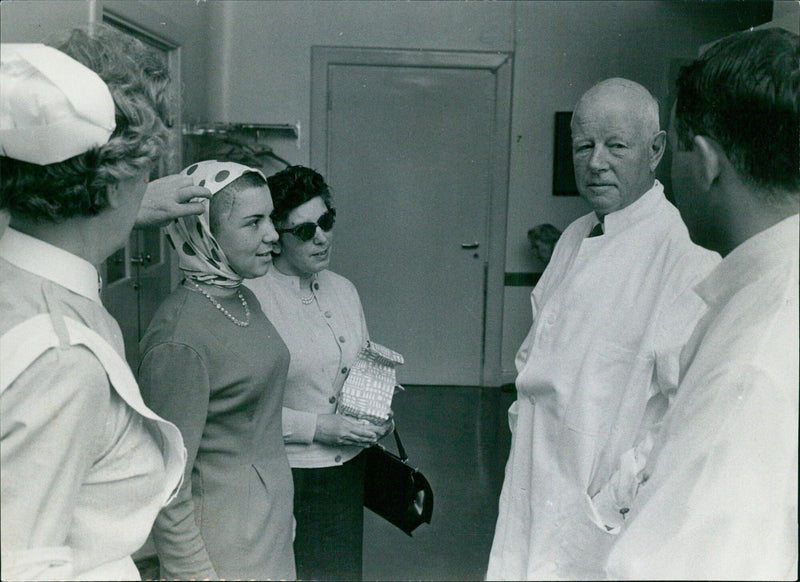 Herbert Olivecrona with 18-year-old Gabriella from Venice, whom he operated on - Vintage Photograph