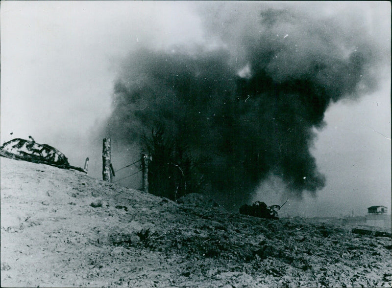 Destruction of Soviet bunkers - Vintage Photograph